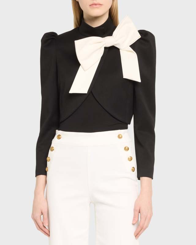 Addison Bow Collar Cropped Jacket